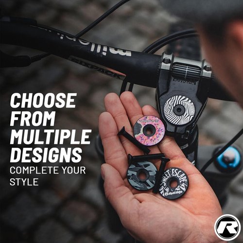 Riesel Design - Headset Stem Top Cap 1-1/8 for MTB Road Mountain Bike - Super Light Weight, UV Resistant, Print, 100% Carbon - Easy Installation - Made in Germany - Donut MK II