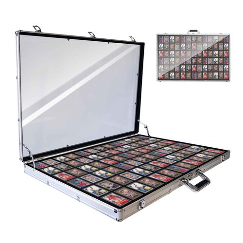 Ugdgtgo Portable Trade Show Display Case 34"×22" Sports Card Show Display Case with Locks Aluminum Acrylic Showcase for Cards Jewelry Craft Collector Shows