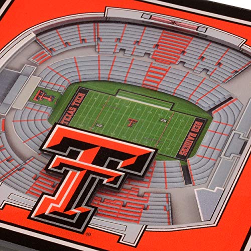 YouTheFan NCAA 3D StadiumView Coasters - Texas Tech Red Raiders, 4-inch Set