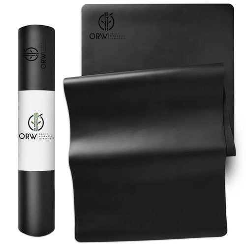 ORW OREN’S Premium Wide Yoga Mat – 72”x26” Natural Rubber Base, PU Grip Top, 4mm Thick – Non-Slip Hot Yoga & Sculpt Mat for Studio & Home Workouts