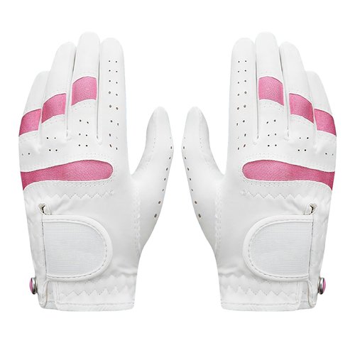 TINAYAUE Kids Golf Gloves for Boys Girls Age 5-9 1 Pair Breathable Microfiber Golfing Gloves Left Hand Right Hand Golf Glove (Pink, Size 16)