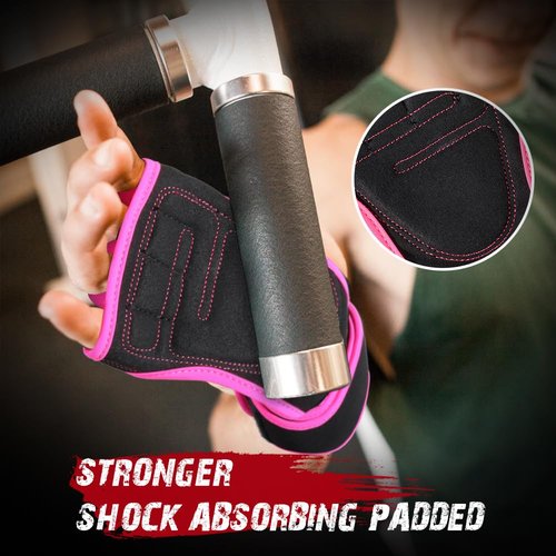 Ventilated Weight Lifting Workout Gloves with Built-in Wrist Wraps for Men and Women - Great for Gym Fitness, Cross Training, Hand Support & Weightlifting Pink M