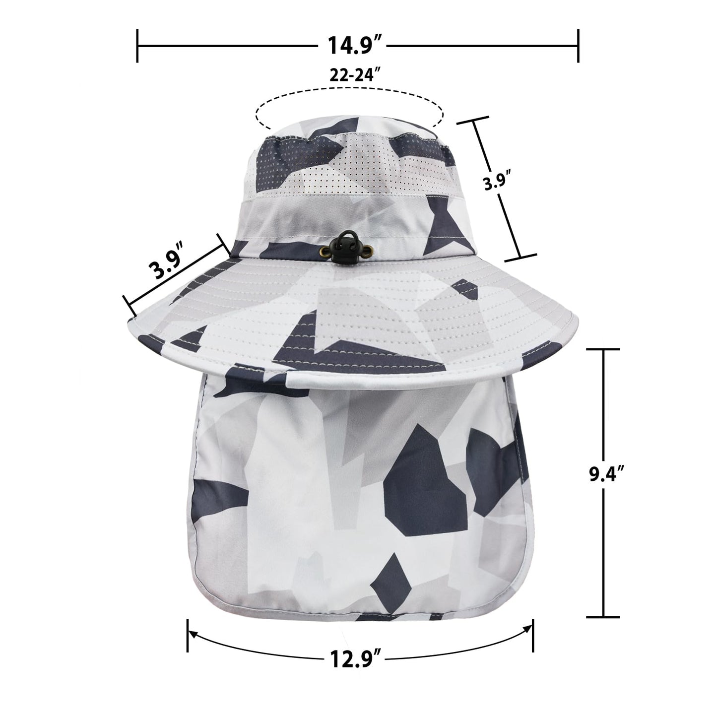 Sun Hats for Men Women Fishing Hat UPF 50+ Breathable Wide Brim Bucket Hats Summer UV Protection Safari Hat with Neck Flap
