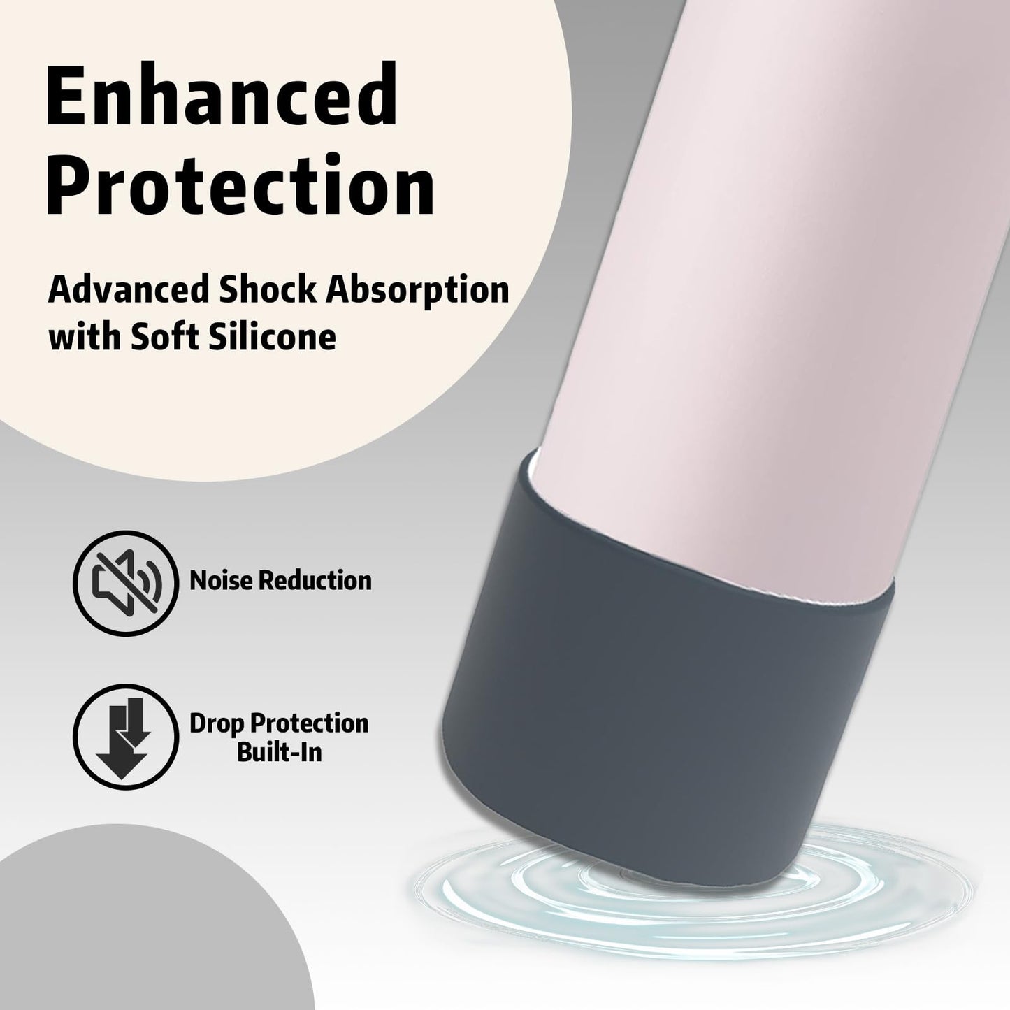 Silicone Water Bottle Boot for Owala 24 oz, Anti-Slip Protective Sleeve for Owala FreeSip, Twist & Flip Stainless Steel Water Bottle, Protective Bottom Base Cover