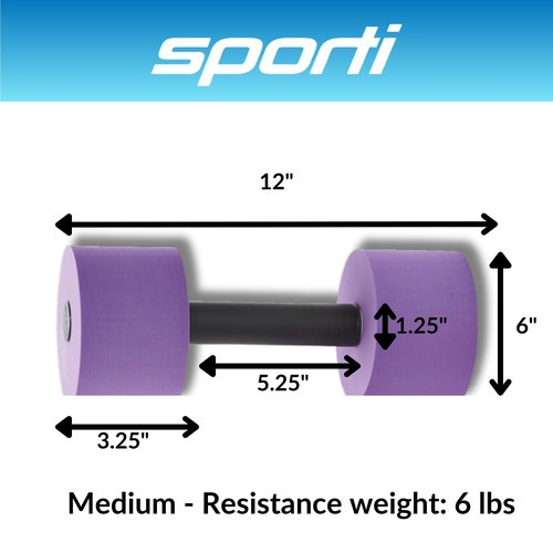 Sporti Aquatic Fitness Medium Dumbbells Water Weights - Black