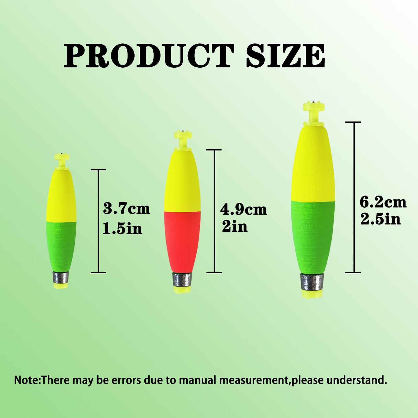 Bombite Weighted Bobbers for Fishing Floats EVA Foam Snap-on Fishing Bobbers for Crappie Bluegill Panfish Trout Catfish Bass 10 Packs 2.5in