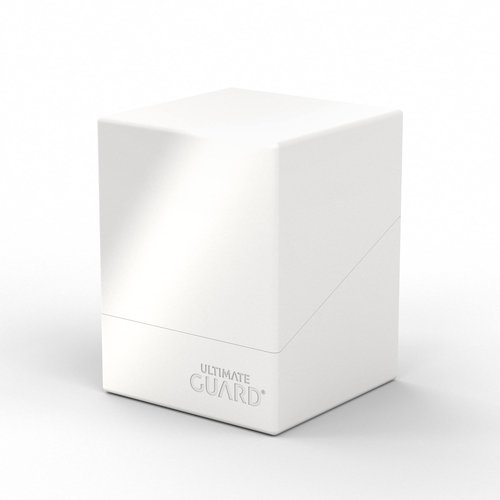 Ultimate Guard Boulder Solid 100+, Deck Case for 100 Double-Sleeved TCG Cards, White, Secure & Durable Storage for Trading Card Games, No Transparency