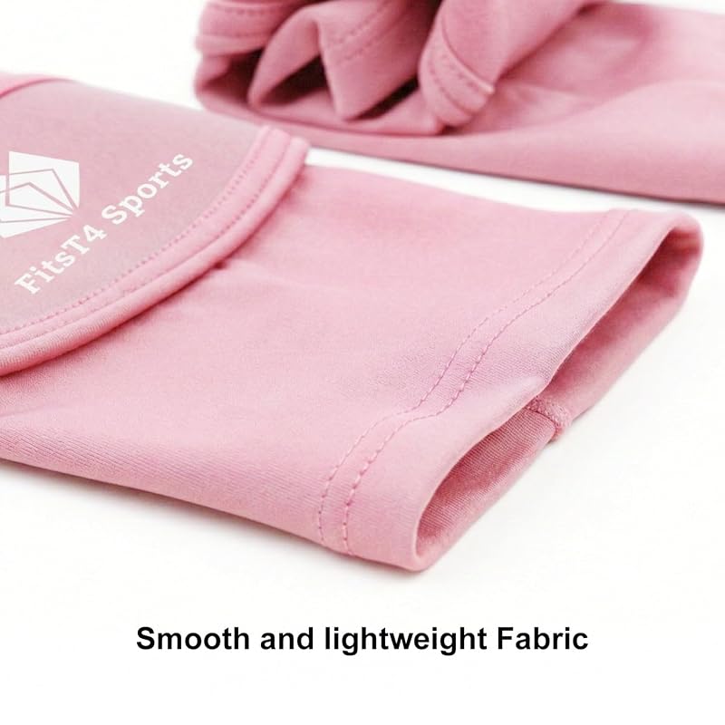 Girls Volleyball Arm Sleeves with Thumbhole and Padded Protection – Pink+10"