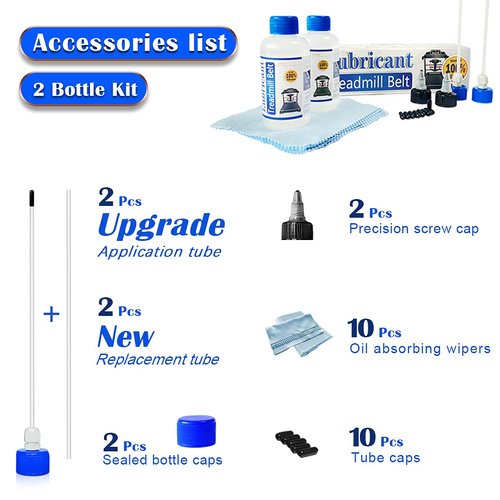 SEKODAY Silicone Treadmill Belt Lubricant/Lube Kit - 8.4 Oz/Performance with 2 Application Tubes and 2 Precision Tip Caps to Controlled Flow - No Odor & No Propellants - Easy to Apply…