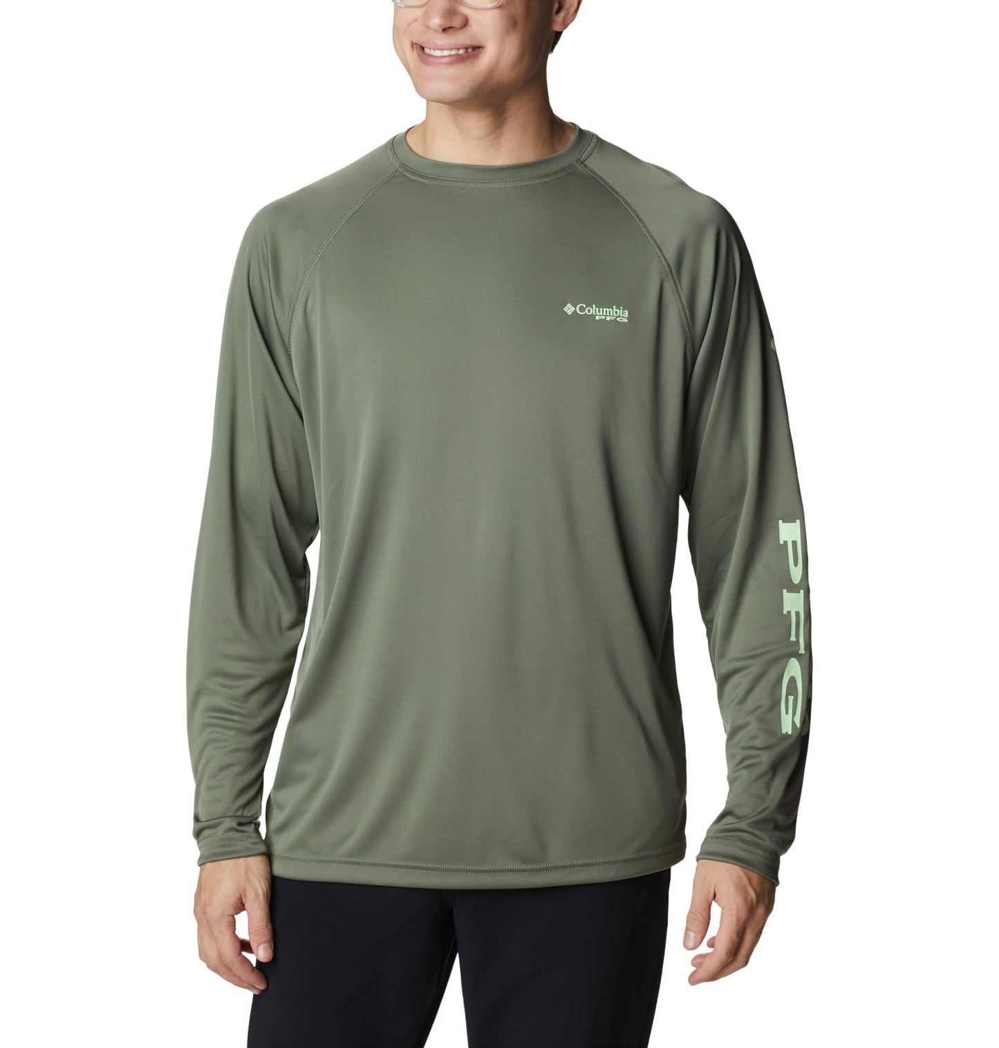 Columbia Men's Terminal Tackle Long Sleeve Fishing Shirt, Cypress/Key West Logo, XX-Large