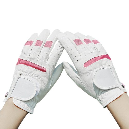TINAYAUE Kids Golf Gloves for Boys Girls Age 5-9 1 Pair Breathable Microfiber Golfing Gloves Left Hand Right Hand Golf Glove (Pink, Size 16)