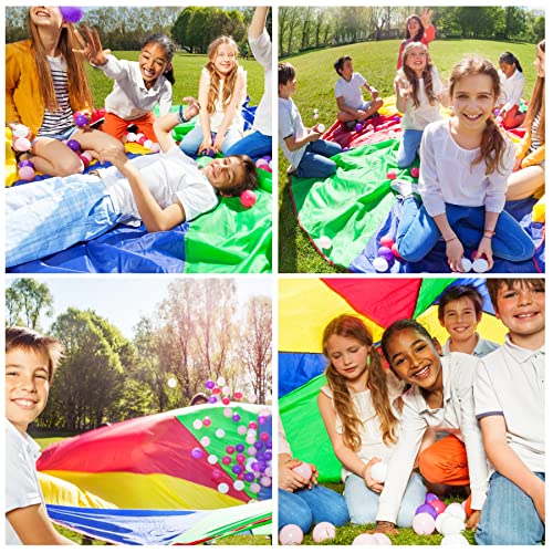 10ft Play Parachute Toy for Kids - Rainbow Multicolor Group Play
