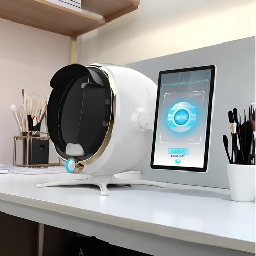 Professional Skin Analyzer Machine - JXUANMM Facial Skin Detection & Analysis Professional Dermatoscope Intelligent Moisture Analyzers Instrument for Healthy Skin Care,White-MJ-13.3in