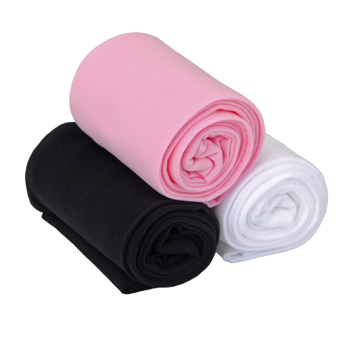 EVERSWE 3 Pairs Pack Girls Microfiber Tights Multiple Colors (White/Black/Pink, 2-4)