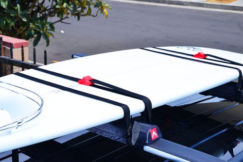 Allen Sports 24 inch Aero Roof Rack Pads with 8 ft Straps Set for Surfboards SUP Snowboard, Model 7010SU