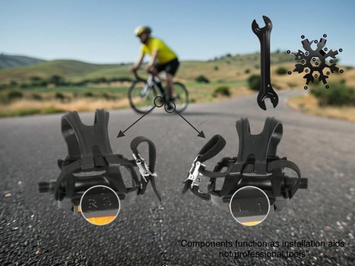 CGXYK Bike Pedals 9/16" Spindle with Adjustable Toe Cage Straps - Textured Surface for Road/Exercise/Gym Bicycles - Includes Mounting Hardware (Black)