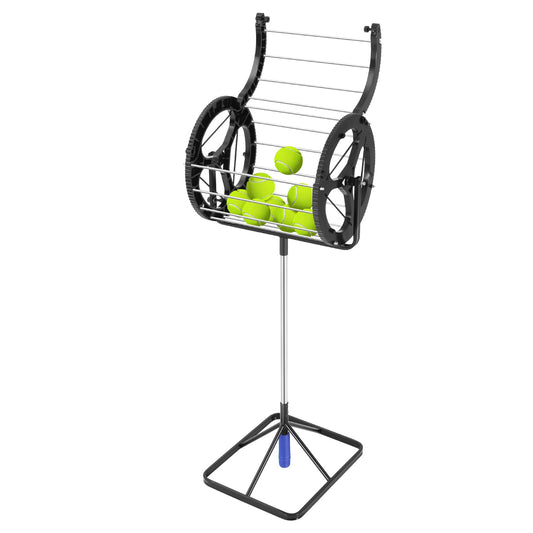 2-in-1 Automatic Tennis Ball Picker, Tennis Ball Collector and Ball Hopper, 80 Balls Large Capacity Storage Tennis Ball Picker Upper Roller for Tennis Coaches and Players