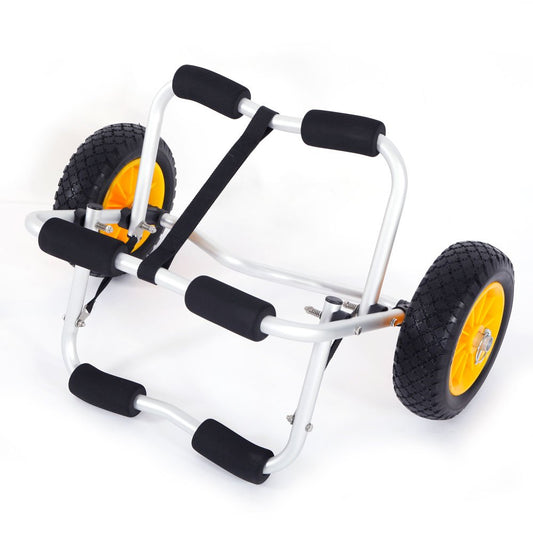 Kayak Cart, 1.5MM Bend Aluminum Alloy Canoeing Trailer Cart,Light and Practical Boat Kayak Canoe Cart Carrier Dolly Trailer Tote Trolley Transport,Silver