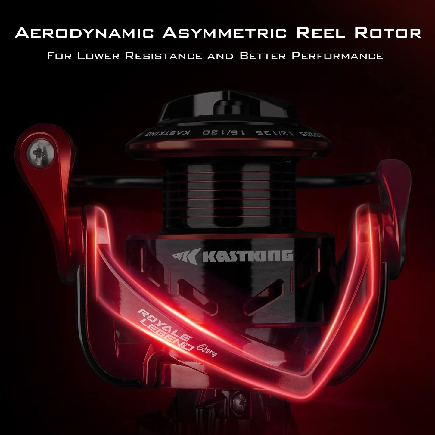 KastKing Royale Legend Fishing Reel - 5.2:1/6.2:1 Gear Ratio Spinning Reel, Up to 22 Lbs of Carbon Drag, 5+1/7+1 Stainless Steel Ball Bearings, Graphite Frame, Asymmetric Spinning Reel Rotor Design