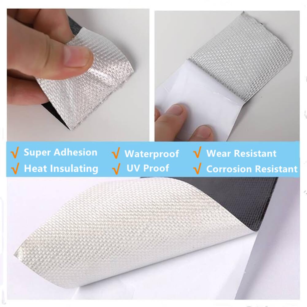 RV Awning Repair Tape Heavy Duty Waterproof Tent Repair Tape for Tarp, Parasol, Canopy, Car and Boat Covers, Underbelly Repair Patch Kit Outdoor UV proof Fabric Repair Patch Kit White (3 in x24.6ft)
