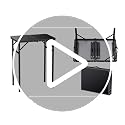 Portable Folding Camping Table with MDF Desktop and Black Finish - Adjustable Height
