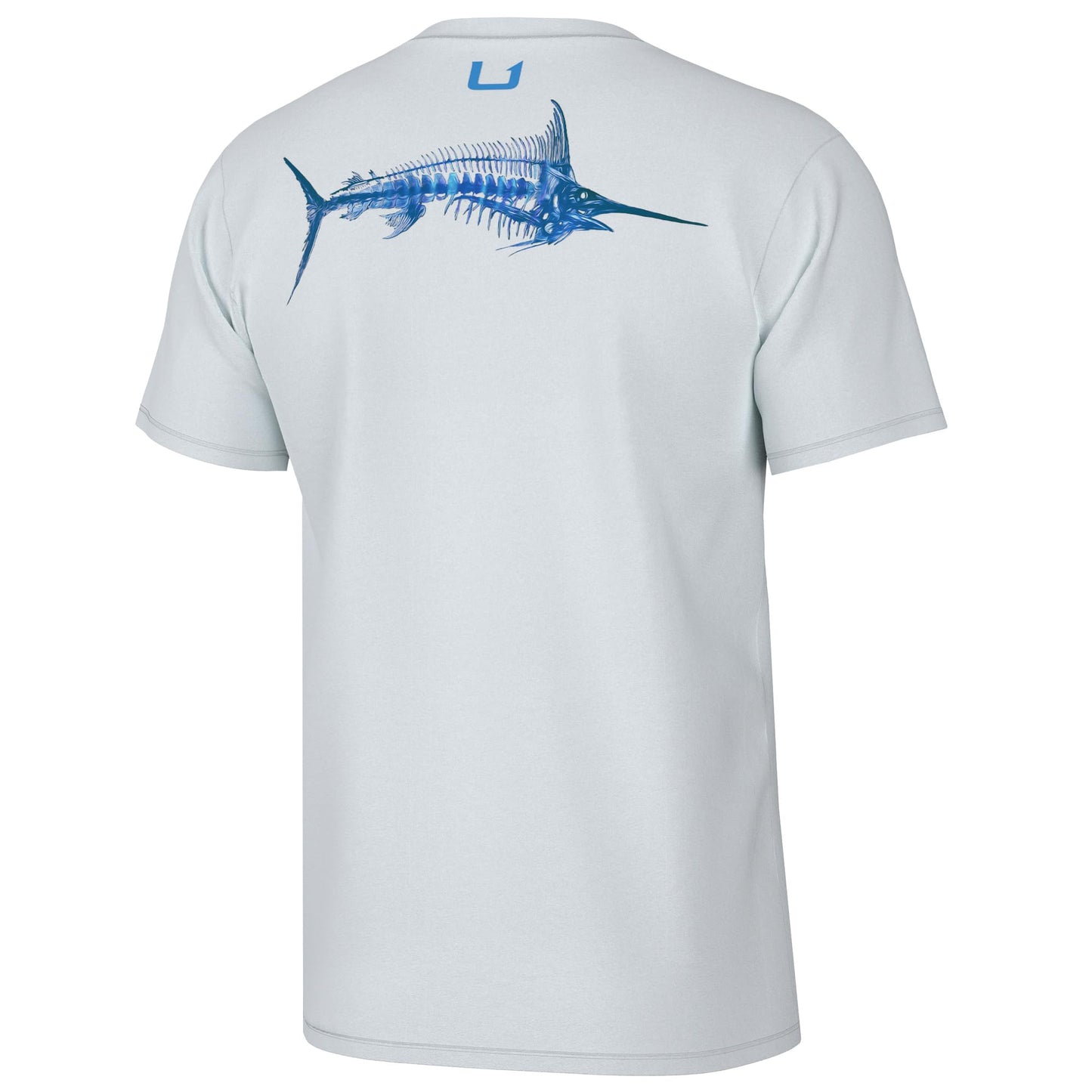 HUK Mens Fishing Graphic Tee, Performance Short Sleeve, Quick-Dry, Bill Bones - White, Large