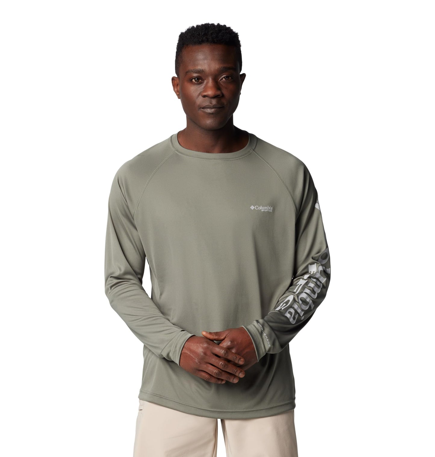 Columbia Men's PFG Terminal Tackle Long Sleeve Fishing Shirt, Cypress/Cool Grey Logo, 3X Tall