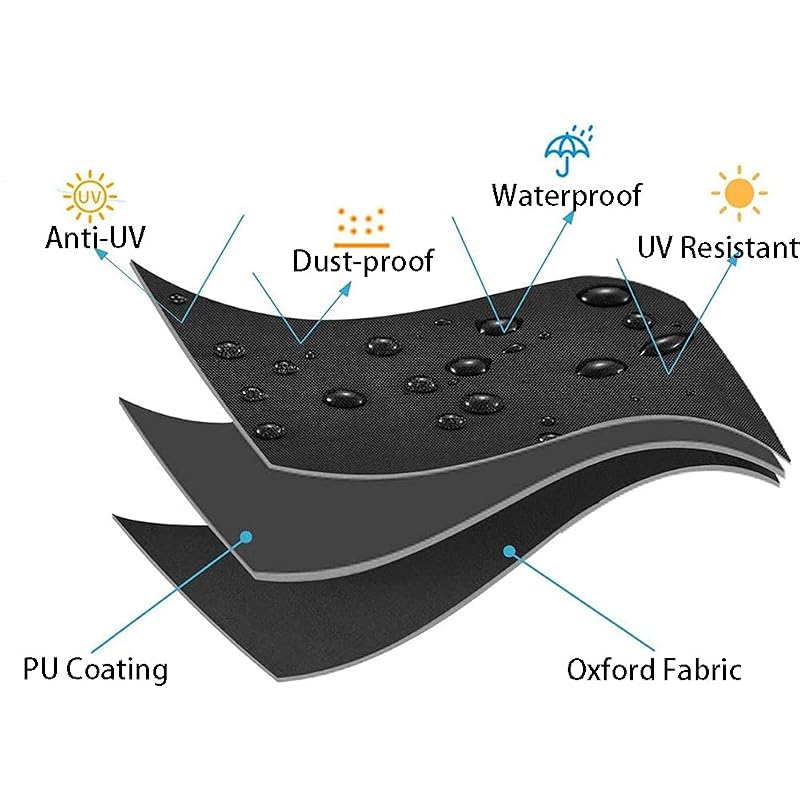 Amberr Black 7FT Pool Table Cover – 92x52x8in Waterproof, Windproof, UV & Scratch Resistant, Outdoor/Indoor