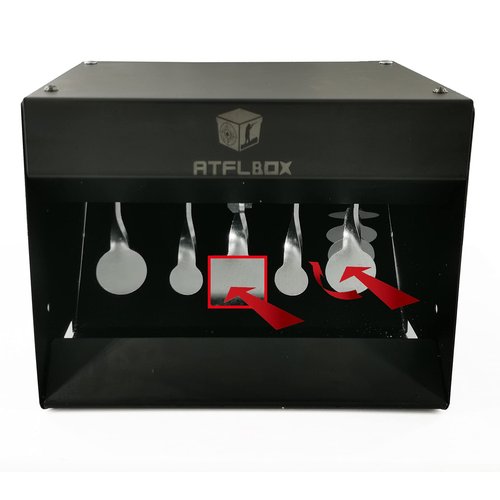 Atflbox Pellet Gun Target Trap Resets with Center Shot, Metal Airgun Rifle Bullet Trap Shooting Target for Backyard, Outdoor, Indoor