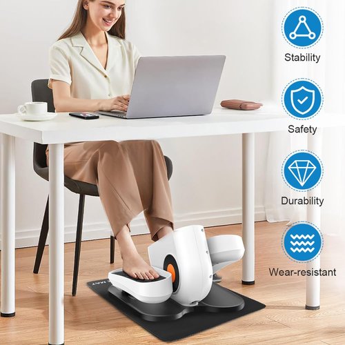 PUXING Ellipse Machine Mat Non-Slip Workout Mat for Ellipse Leg Exerciser Exercise Mats for Under Desk Ellipticals(Color:Black)
