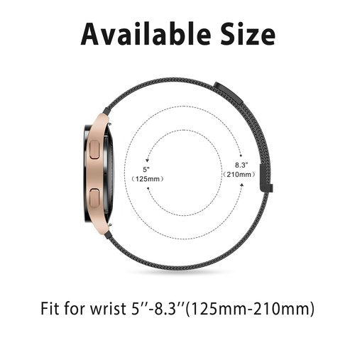 Meliya Metal Band for Amazfit Bip 6/Bip 5/GTR 4/GTR 3 Pro/3/2/2e/47mm/Balance Watch Band Women Men, 22mm Stainless Steel Metal Loop Replacement Straps for Garmin Venu 3/2/Vivoactive 4 (Black)