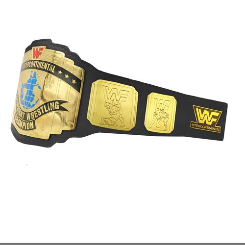 TRUE SAGA - Intercontinental Heavyweight Wrestling Wrestling Belt Class One Replica - Adult Waist Up to 46" - 2mm Metal (Black Strap)