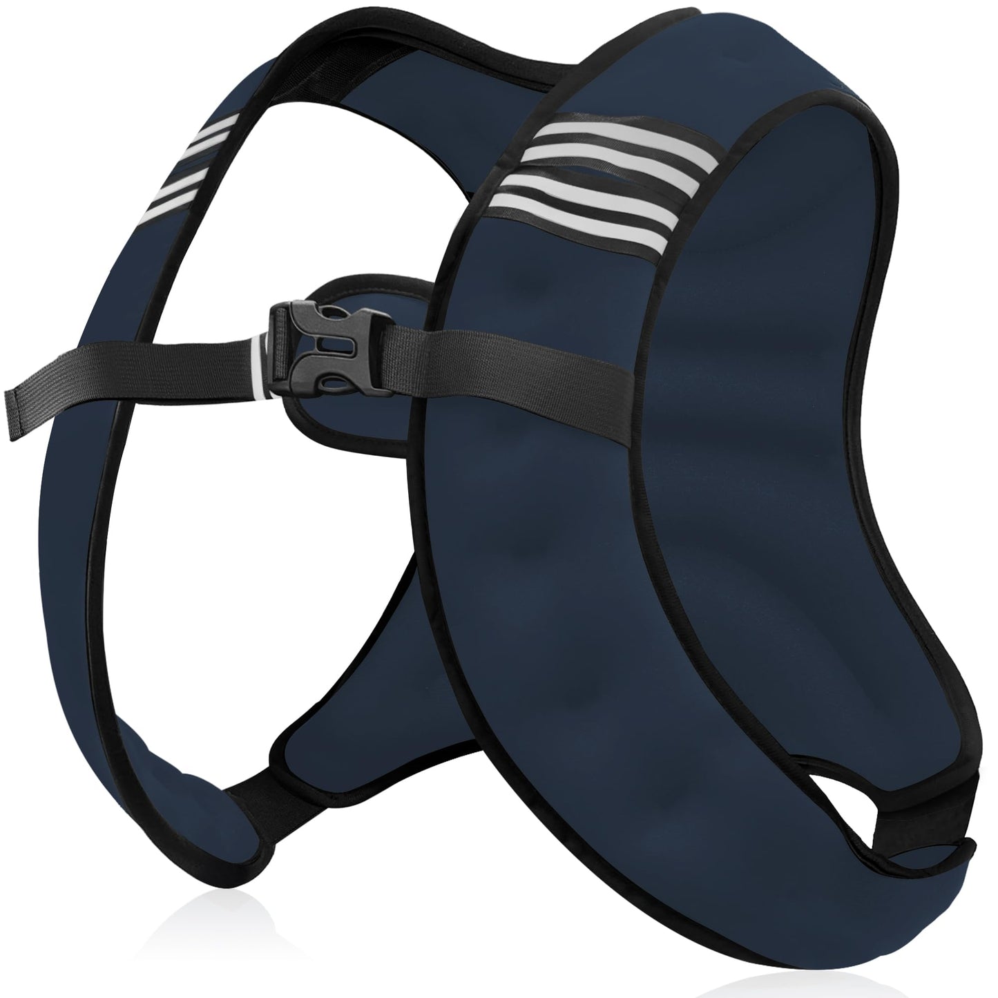 NATURELUX Weighted Vest with Reflective Stripe and Adjustable Buckle Straps, Navy Blue, 5 lbs