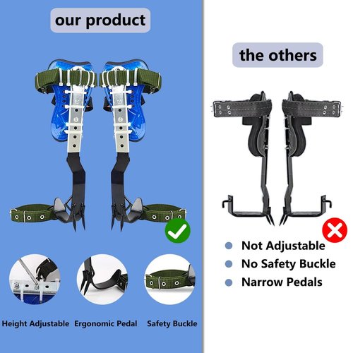 MYCGJH Tree Climbing Spikes Set, Adjustable Tree Climbing Gear Tree Climbing Tool with Non-Slip Pedal for Picking Fruit, Indoor and Outdoor Sports