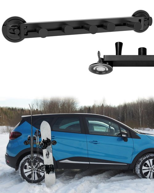 Suction Cup Snowboard Holder for Car – Holders to Prevent Ski and Snowboard from Tipping Over – Protects Vehicle from Scratches – Easy Install Magnetic Ski Holder
