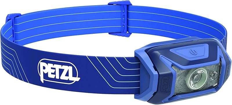 Petzl Tikka Headlamp Blue - 350 Lumen, Red Light, Hybrid Concept (Includes 3x AAA)