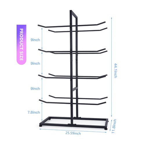DNYLHRLZ Yoga Mat Holder Freestanding Double Sided Mat Holder and Foam Roller Holder,Holds16 Mats/foam roller/Yoga Mat Storage Rack