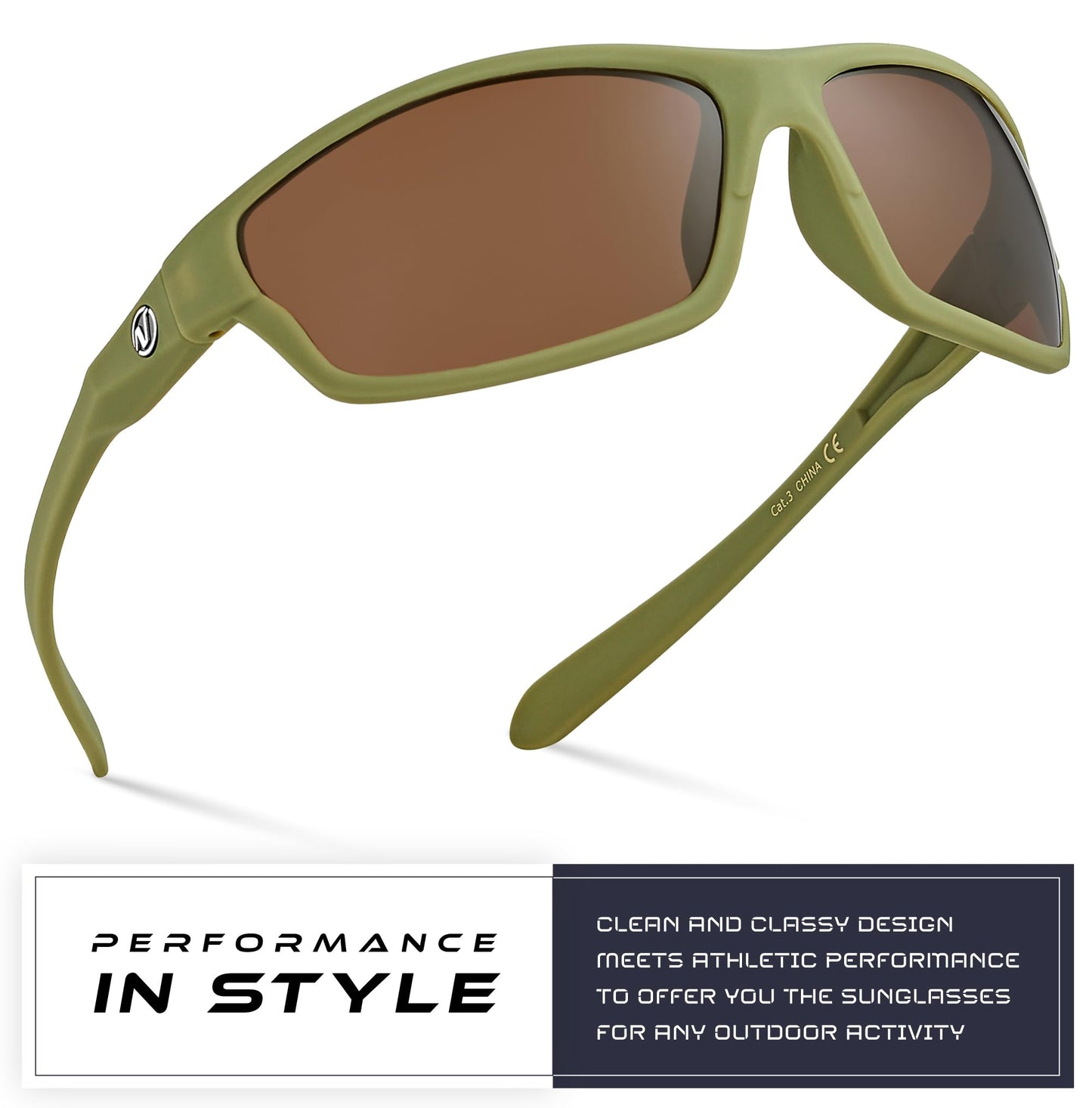 Nitrogen Polarized Wrap Around Sport Sunglasses for Men Women UV400 Driving Fishing Running Sun Glasses