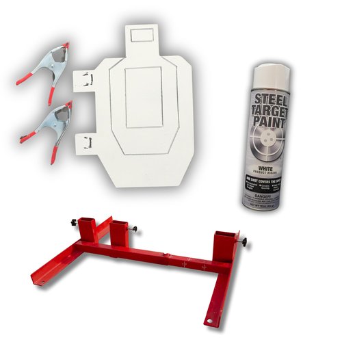 Half Size Infinity Target Bundle – Self-Healing Reactive Shooting Target with Heavy-Duty Stand and High-Visibility Touch-Up Paint – Durable & Reusable for Firearms Training, Tactical, and Range Use