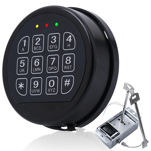 Gun Safe Replacement Lock with 2 Emergency Keys, Black Safe Keypad Electronic Lock