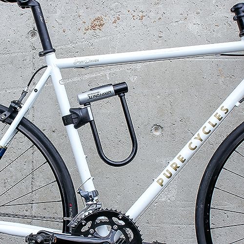 Kryptonite Kryptolok Mini-7 Bike U-Lock, Heavy Duty Anti-Theft Bicycle U Lock, 12.7mm Shackle with Mounting Bracket and Keys, High Security Lock for Bicycles Scooters