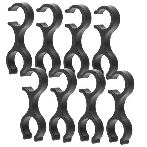 VANZACK 8pcs Storage Clasps Cable Clip Cable Clamps Cable Grip Durable Clips Bar Clamps Stick Folding Walking Hose Clamp Walking Cane Tarp Clips Shape Clip Rotatable Clasps Black