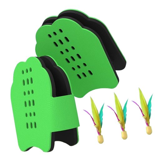 Kdjuope Badminton Hand Rackets Racquets Lightweight Breathable Practice Wearable Paddles Shuttlecock for Outdoor Game Holiday Lawn, Green