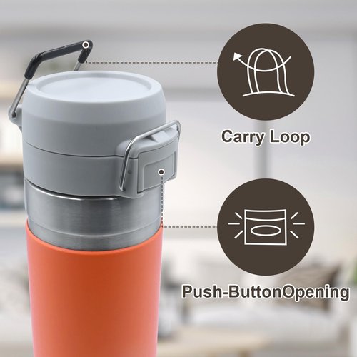 JTJEI Replacement Lid for Stanley Quick Flip GO, Top Cover Compatible with Stanley Cup 24oz 36oz, One Button Water Bottle Cap for Stanley Quick Flip GO, Leakproof, BPA-Free