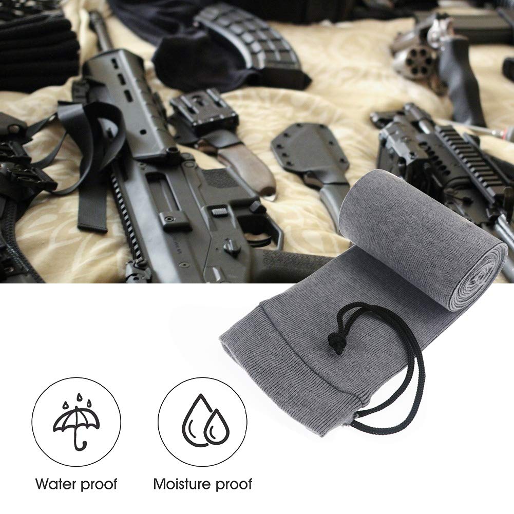 Junsen 6 Pieces Gun Socks Case Sleeve,54 Inch Knit Gun Socks for Rifles, Extra-Wide Rifle Sock, Suitable for Rifles with Scopes Protection Accessories