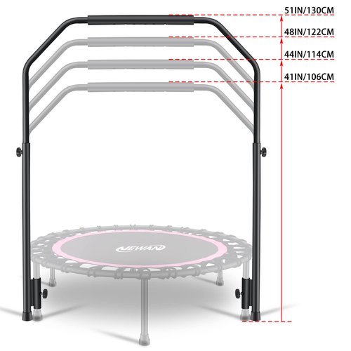 Newan Rebounder Handle Bar Accessory for 40" Round Fitness Trampolines, Cushy Foam Handles,Only Applicable to The Foot Tube Between 2.5CM/0.98IN Diameter(Trampoline Not Included)