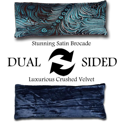 Candi Andi Handmade Luxe Serenity Eye Pillow - All-Natural Flaxseed & Lavender Scented – Weighted Eye Mask for Yoga, Meditation, Hot & Cold Therapy - Dark Turquoise - TEPL-DT