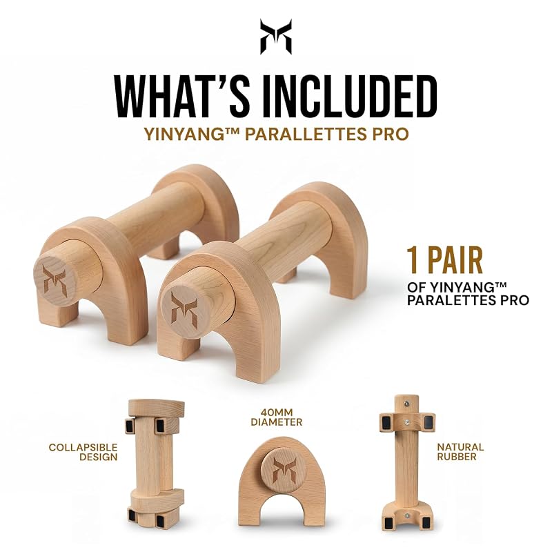 Kensui YinYang Magnetic Wooden Push Up Bars – PRO
