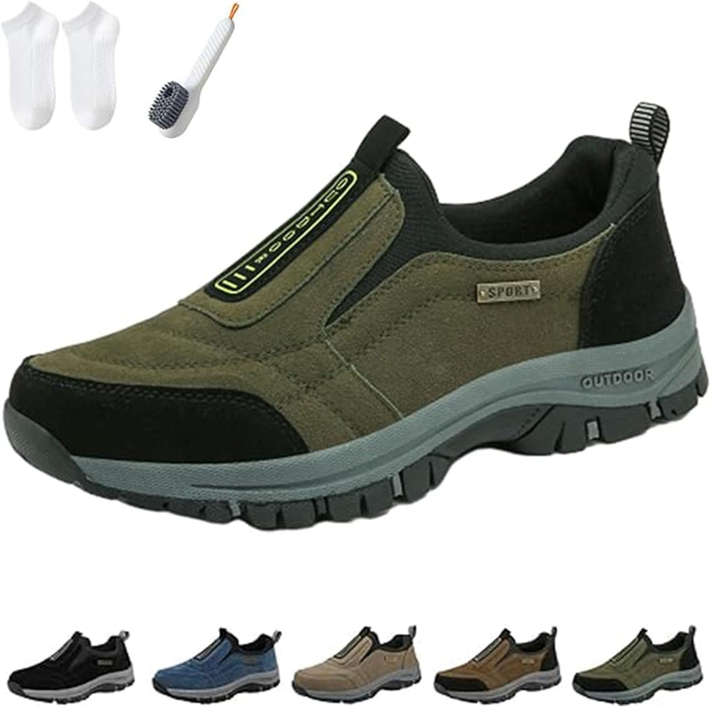 Ideacloth Shoes for Men, Orthopedic Comfortable Wide Fit Toe Anti-Slip Waterproof Walking Slip On Sneakers