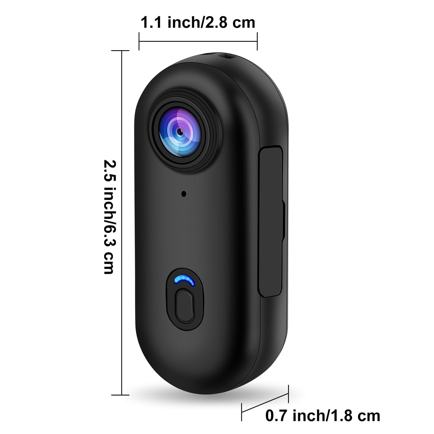 i3 4K Thumb Action Camera,Tiny Size, Mount Anywhere,Small Body Camera with Spring Clip,Portable Vlogging,Hands-Free POV Recording,Helmet Cam for Cycling,Motorcycle (with 128G-Card, Black)